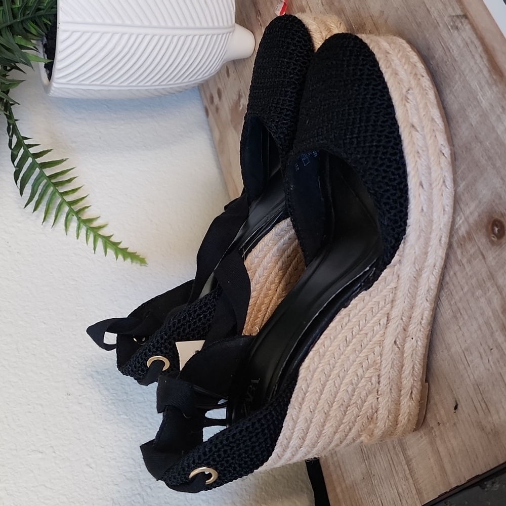 ZARA Espadrilles Lace Up Wedges